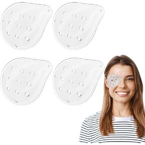 4 PCS Plastic Eye Shield Clear Eye Patch, 9-Hole Plastic Eye Patches Eye Surgery Covering Breathable After Surgery Eye Protections for Men Women, Eye Care Supplies for Post-Operative Recovery