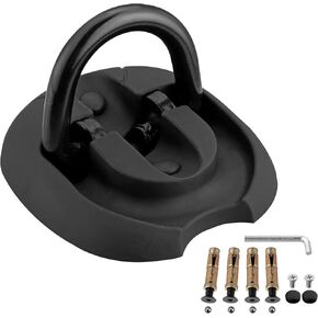 Security Ground Anchor, Floor or Wall Anchor for Securing Motorcycles, Bicycles, Scooters, Heavy Duty Alloy Steel Ground Anchor Foldable Permanent Locking Point, Black
