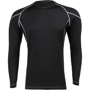 LIN PERFORMANCE Men's Long Sleeve Compression Shirts Athletic Workout Shirt Undershirt Base Layer Top Quick Dry in Kuwait