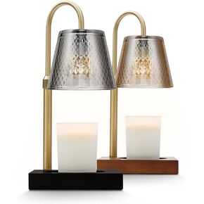 Glass Candle Warmer Lamp: Adjustable Height, Dimmer, and On/Off Timer (8H/4H/2H) - an Elegant and Creative Gift, Fits Various Sizes of Scented Candles