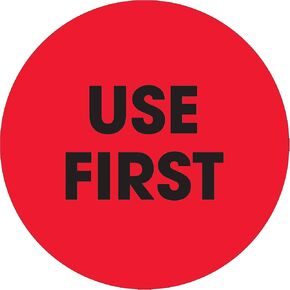 Tape Logic 2' Circle Label, Use First', Fluorescent Yellow, Roll of 500 Stickers, for Inventory Control and Warehouse Organization