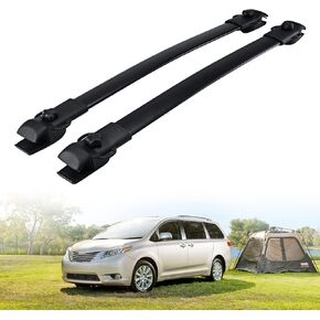 قضبان متقاطعة لحامل السقف من AUXMART لسيارة Toyota Highlander 2008 2009 2010 2012 2013، رف السكك الحديدية للأمتعة على السطح، قضبان حامل البضائع المصنوعة من الألومنيوم