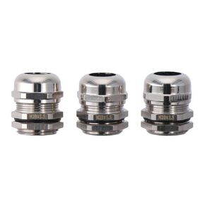 PG13.5 Cable Gland 3Pcs Nickel Plated IP68 Metal Fastener Locknut Stuffing Practical Silver Brass Glands Connector 6-12mm Dia Wire