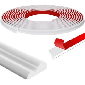 moonoom 20 Ft x 1.6'' Wall Decoration Molding Trim, Black Self-Adhesive 3D Chair Rail Panel Molding, Flexible DIY Wall Trim for Wall Mirror Window Frame and Home Decoration
