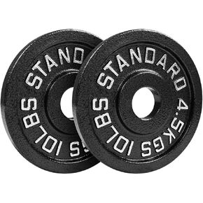 Steel Olympic Plates 10lb Pair - Olympic Standard Premium Coated 2x 10 Pound Weights