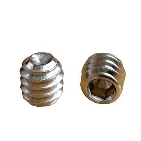 25 Piece 1/4-20 x 1/4"" Stainless Steel Set Screws Cup Point Grub Screws, Full Thread Internal Hexagon Socket Set Screws, silver