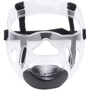 Clear Taekwondo Mask Protective Detachable Thickening Face Shield Head Cover, Face Protection Cover Head Gear Face Guard for Child Boxing Karate, White