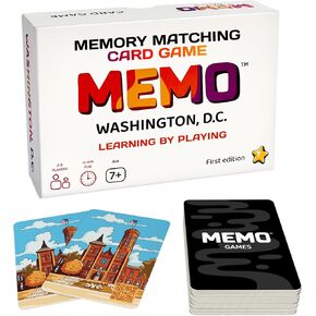 Matching Card Game for Kids, Teens & Adults Washington D.C. Memory Flash Game Fun Family Concentration Game Large Original Education Game for Kids 7+ Learning Toy for Boys & Girls