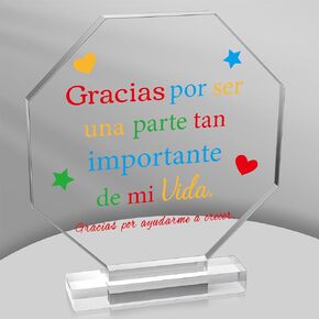 Yopyame Spanish Grandpa Birthday Gifts - Regalos para Abuelo Octagon Acrylic Gift Keepsake Paperweights Gift for Grandpa in Spanish Christmas Father's Day Gifts for Grandpa from Granddaughter Grandson