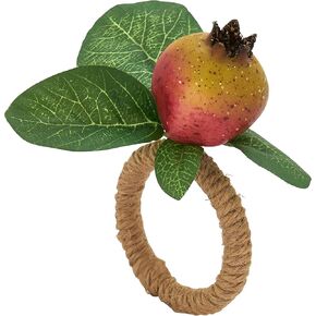 SARO LIFESTYLE Pomegranate Napkin Rings (Set of 4), Multicolor (NR282.M)