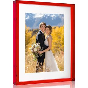 إطار صورة أكريليك أحمر مقاس 4 × 6 مع سطح طاولة ملون حديث بلون نيون وحامل للتثبيت على الحائط، باللون الأحمر العنابي in Kuwait