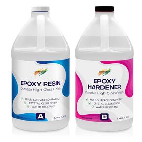 Epoxy Resin 1 Gallon Kit – Low Viscosity, Clear High-Gloss Finish for Coating Wood, Concrete, Stone & More | Easy to Use, No Bubbles, Self-Leveling | Perfect for Arts & Crafts & More