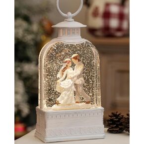 Happiness Lighted Snow Globe with Timer Glittering for Lover, Christmas Snow Globe Family Holiday Home Decoration,Commemorative,Wedding Gift for Christmas Decorations