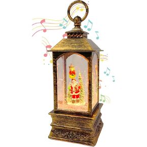 Christmas Snow Globes, Santa Cluas and Christams Trees Scene Snow Globes, Glittering Snow Globe Lantern USB or Battery Powered for Desktop Ornament and Christmas Decoration