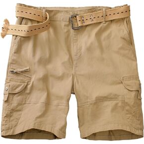 Toomett Womens Cargo Shorts bermuda Cotton Casual Travel Hiking Outdoor shorts Multi-Pockets elastic waist,2110, Khaki,US 6