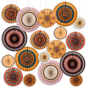 Epakh 18 Pcs Native American Heritage Month Day Hanging Paper Fans Decor Round Pattern Wall Fans Round Paper Bulletin Board Classroom Decorations for Garland Ceilings Party Supplies Classroom Decor