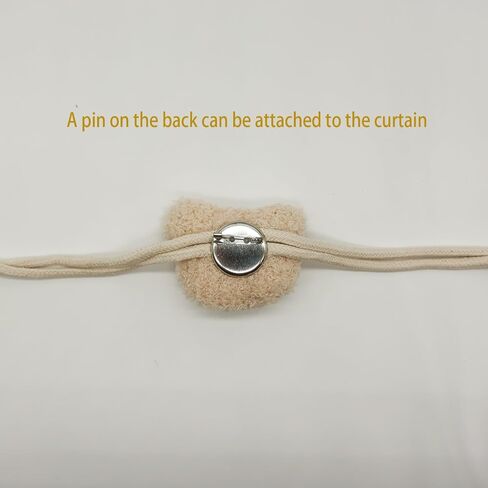 Cute Curtain Ties Back Cartoon Bear Tie Backs for Curtains 2Pcs Curtain Ties for Drapes Nursery Curtain Tiebacks Window Treatment Holdbacks(Light Brown) in Saudi Arabia