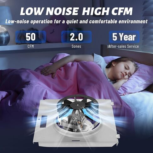 Upgraded 763RL B Unit 50 CFM Suitable with Nutone 763RL, 763RLN B, 763RLN, 763RLN-R01, 769RL Series, S0503B000 Pure Copper Bathroom Exhaust Fan Motor Fit 769RF/769RL B Unit 70 CFM, 2.0 Sones, 9"x9" in Kuwait