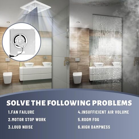 Upgraded 763RL B Unit 50 CFM Suitable with Nutone 763RL, 763RLN B, 763RLN, 763RLN-R01, 769RL Series, S0503B000 Pure Copper Bathroom Exhaust Fan Motor Fit 769RF/769RL B Unit 70 CFM, 2.0 Sones, 9"x9" in Kuwait