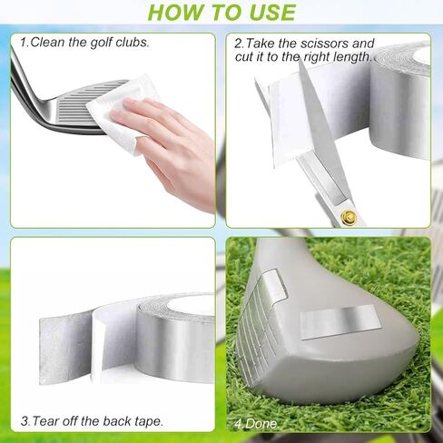 شريط SYCOOVEN Golf Lea-d، 1/2 بوصة × 100 بوصة شريط جولف ذاتي اللصق عالي الكثافة، إضافة أوزان متأرجحة لملحقات الجولف للجولف وصيد الأسماك ومجداف كرة البيسبول ومقابض مضرب التنس in Kuwait