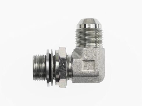 Brennan Industries 7205-04-14-NWO-FG Forged Steel 90 Degree Elbow Conversion Adapter Fitting, 7/16"-20 Male JIC x M14 x 1.5 Male Metric Adjustable O-Ring Boss in Saudi Arabia