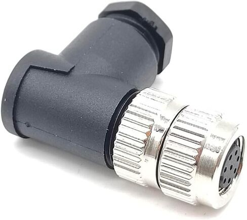 M8 Connector Screw Type Connector Right Angle Assemble Cable Plug Unshield (8 Pin Female A-Code) in Saudi Arabia