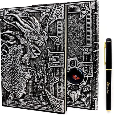 Haxtec DND Notebook 3D Embossed Dragon Leather DND Journal W/Pen Fantasy Dragon Journal for TTRPG Dungeons and Dragons DM & Player Gifts A5 Antique Colored in Saudi Arabia