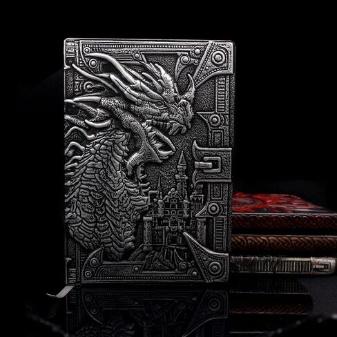 Haxtec DND Notebook 3D Embossed Dragon Leather DND Journal W/Pen Fantasy Dragon Journal for TTRPG Dungeons and Dragons DM & Player Gifts A5 Antique Colored in Saudi Arabia