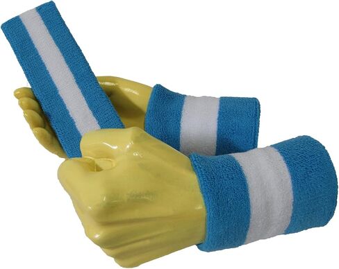 COUVER Sweatband Set Sports Headband Wristband Set Terry Cloth Moisture Wicking Sweat Absorbing Wrist Sweatbands Head Sweatband in Saudi Arabia