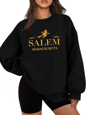 Women Halloween Sweatshirts Oversized Salem 1626 Massachusetts Sweatshirt Hocus Pocus Witch Crewneck Pullover Tops in Saudi Arabia