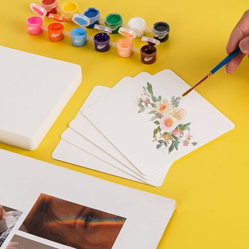 SHIDOW Square Watercolor Paper, Small Square Watercolor Paper, Blank Watercolor Cards, Watercolor Cardstock Bulk,for Beginners Artist Adults Student Painting Drawing Sketching(50PCS) in Saudi Arabia