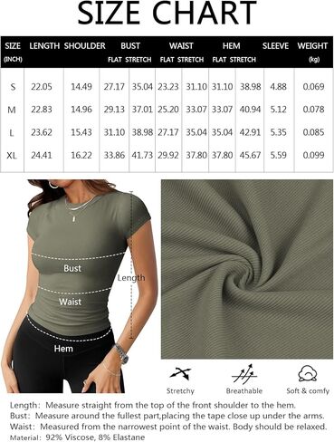 المرأة طاقم الرقبة مضلع المقشود كم قصير المجهزة تي شيرت عادية الأساسية ضيق تيز بسط القمم للنساء in Kuwait