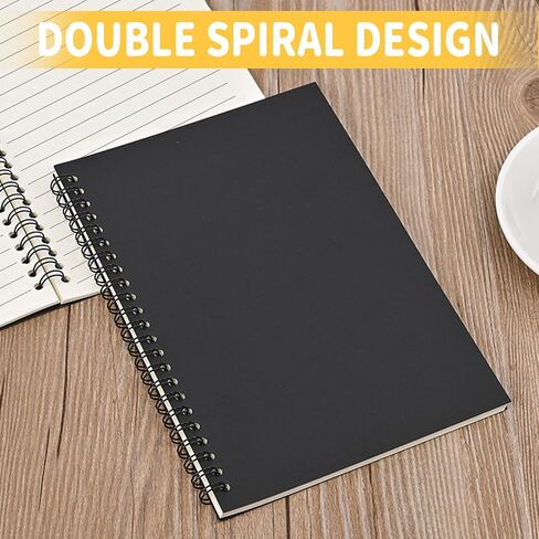 BoAn Spiral Notebooks Journal 8.5" x 11", 2 Pack A4 Large Note Book for Women & Men, The Notebook for Work Note Taking Journals Sketch Book 76 Pages / 38 Sheets sketchbook Soft Cover Black Paper in Kuwait