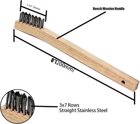 "HOYIN Small Wire Scratch Brushes - 20 Pack of 7in Stainless Steel Brushes with .006in Fill for Precise Cleaning" in Saudi Arabia