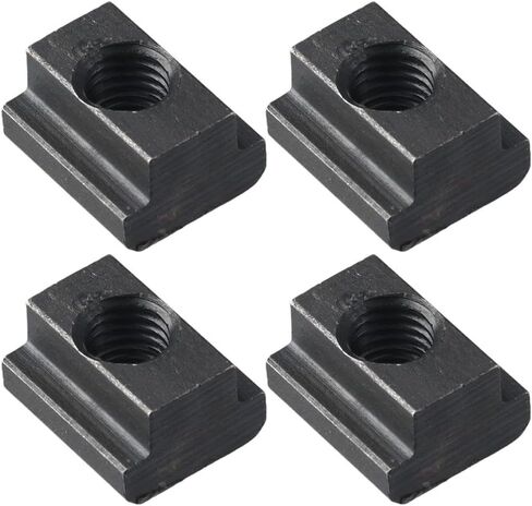 4Pcs Steel T-Slot Nut, Oxide Finish Hammer Head Fastener, 3/8-16 Threads T Sliding Nut Block, Table Slot 7/16 for Machines Tool Tables, Black in Saudi Arabia