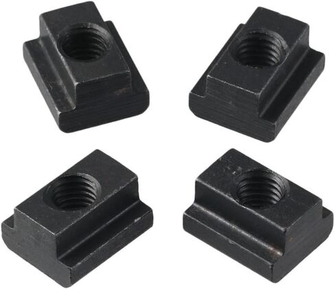 4Pcs Steel T-Slot Nut, Oxide Finish Hammer Head Fastener, 3/8-16 Threads T Sliding Nut Block, Table Slot 7/16 for Machines Tool Tables, Black in Saudi Arabia