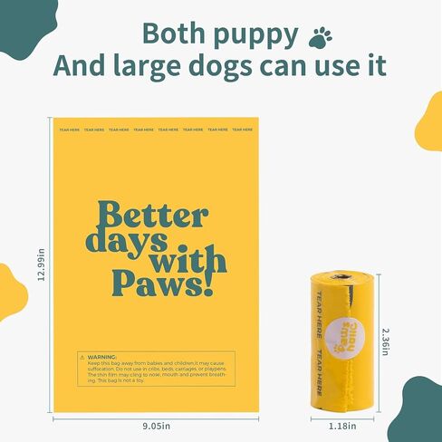 Dog Poop Bags Rolls Thickened Leak Proof Dog Waste Bags -270 Count 18 Rolls - Doggie Poop Bag for Small and Big Dogs(Lavender) in Saudi Arabia