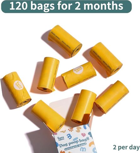 Dog Poop Bags Rolls Thickened Leak Proof Dog Waste Bags -270 Count 18 Rolls - Doggie Poop Bag for Small and Big Dogs(Lavender) in Saudi Arabia