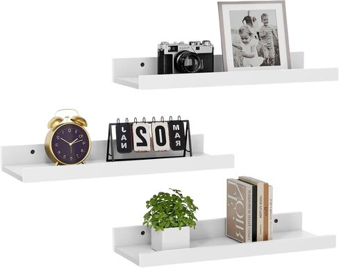 رف كتب عائم طويل 5ps 15.7 بوصة لغرفة الأطفال، أرفف مثبتة على الحائط باللون الأسود مع شفة للتخزين، عرض رف حافة للصور لغرفة النوم والحمام والمطبخ وغرفة المعيشة وديكور الحائط باللون الأسود in Kuwait