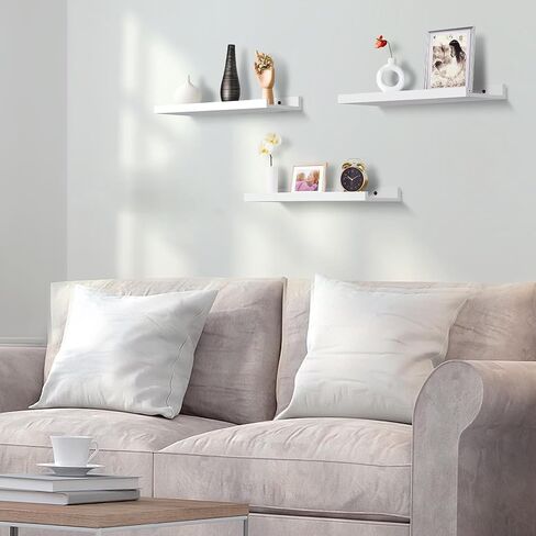 رف كتب عائم طويل 5ps 15.7 بوصة لغرفة الأطفال، أرفف مثبتة على الحائط باللون الأسود مع شفة للتخزين، عرض رف حافة للصور لغرفة النوم والحمام والمطبخ وغرفة المعيشة وديكور الحائط باللون الأسود in Kuwait