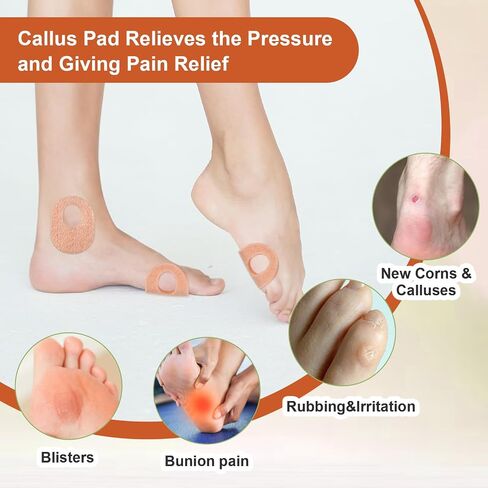 48 Pcs Felt Callus Pads Adhesive Corn Protectors Callus Cushions for Bottom of Foot Oval Shape Corn Pads Foot Callus Pads Soft Felt Callus Cushions for Men Women Feet Toes Pain Relief(Nude, 1/8 Inch) in Saudi Arabia