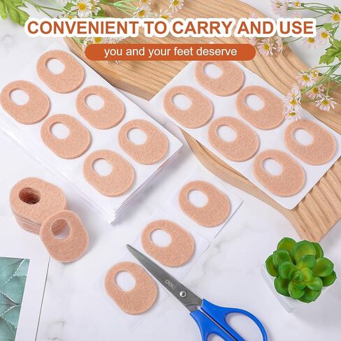 48 Pcs Felt Callus Pads Adhesive Corn Protectors Callus Cushions for Bottom of Foot Oval Shape Corn Pads Foot Callus Pads Soft Felt Callus Cushions for Men Women Feet Toes Pain Relief(Nude, 1/8 Inch) in Saudi Arabia