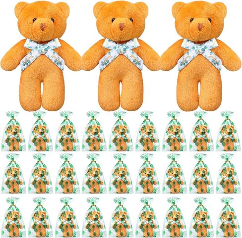 24 Set Mini Graduation Plush Bear with Gift Bag Grad Stuffed Animal Bear with Graduation Hat Class of 2024 Mini Bear Gifts for Grad Party Prom Supplies Favor, 4 Inch, Brown, Light Brown, White in Saudi Arabia