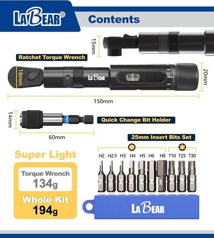 Bike Torque Wrench 1/4 drive set, Dr. 2-10 Nm Multi-Function Cycling Bicycle Multitool Repair Kits - Bike Tool Set - Great for Mountain & Road Bikes. EDC tool in Saudi Arabia