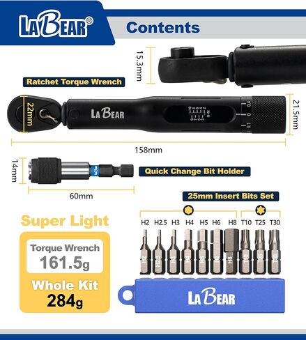 Bike Torque Wrench 1/4 drive set, Dr. 2-10 Nm Multi-Function Cycling Bicycle Multitool Repair Kits - Bike Tool Set - Great for Mountain & Road Bikes. EDC tool in Saudi Arabia