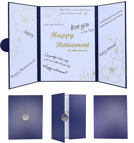 Large Retirement Card, Happy Retirement Guest Book Alternative, Black Gold Retirement Party Decorations, Jumbo Retirement Greeting Card Retirement Gifts for Men Women, Retirement Signature Board in Saudi Arabia