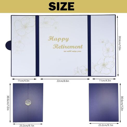 Large Retirement Card, Happy Retirement Guest Book Alternative, Black Gold Retirement Party Decorations, Jumbo Retirement Greeting Card Retirement Gifts for Men Women, Retirement Signature Board in Saudi Arabia
