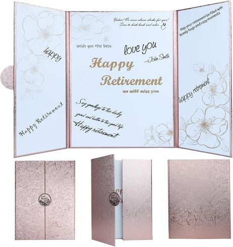 Large Retirement Card, Happy Retirement Guest Book Alternative, Black Gold Retirement Party Decorations, Jumbo Retirement Greeting Card Retirement Gifts for Men Women, Retirement Signature Board in Saudi Arabia