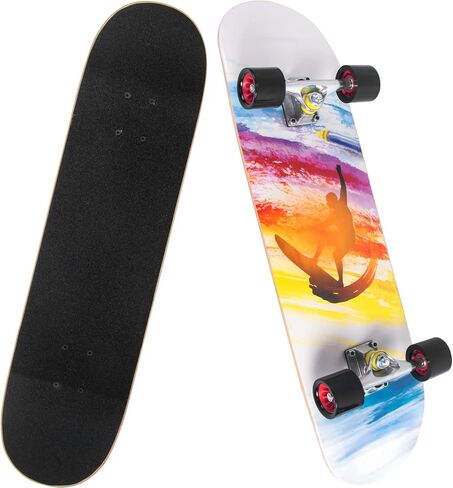 Horse Skateboards for Beginners, 31" Standard Skateboard, 8-Layer Double Kick Maple Deck Concave Skate Board for Kids Teens Adults in Saudi Arabia