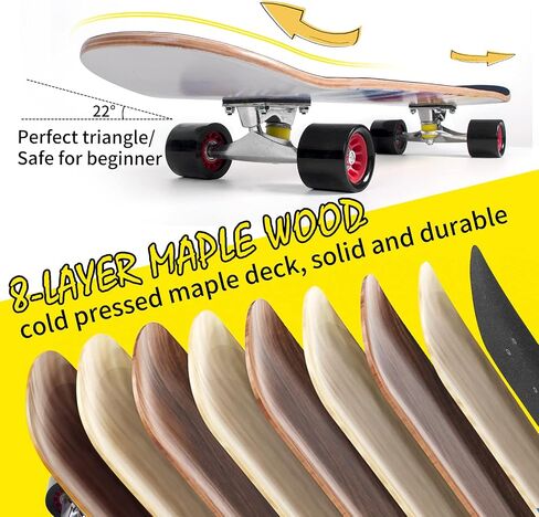 Horse Skateboards for Beginners, 31" Standard Skateboard, 8-Layer Double Kick Maple Deck Concave Skate Board for Kids Teens Adults in Saudi Arabia